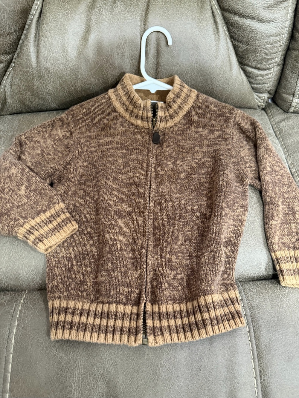 Gymboree Brown Marled Zip-Up Knit Jacket